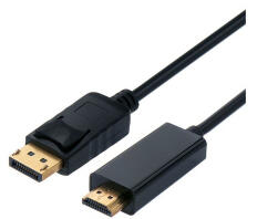 Valueline STANDARD Kábel DisplayPort 1.2 - HDMI, 4K@60Hz, M/M, 2m, fekete (S3681-10) (S3681-10)