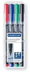 STAEDTLER Alkoholos marker készlet, OHP, 1 mm, 'Lumocolor 317 M', 4 különböző szín (TS317WP4) (TS317WP4)