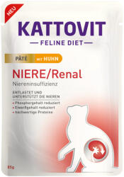 KATTOVIT 10x85g Kattovit Niere/Renal Paté csirke nedves macskaeledel
