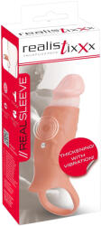Realistixxx - nyitott, vibrációs péniszköpeny (natúr) - szexaruhaz