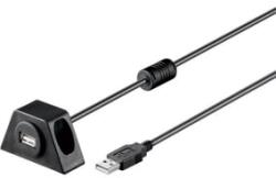 PremiumCord kábel USB 2.0 A - A, M/F, Asztalra szerelhető, 3m, Fekete (KU2DOCK3) (KU2DOCK3)