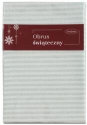 Eurofirany Karácsonyi asztalterítő csíkos jacquard anyagból fényes szállal Ezüst 85x85 cm (HS419768)
