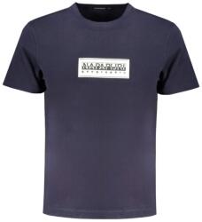 Napapijri Férfi póló nyakkivágással, logóval, Sötét sötétkék, M (NP0A4I3LSBOXLOGOSS_BL176_M)