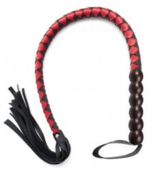 Riga fonott ostor piros-fekete - sex-shop