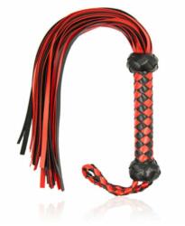  Budapest Piros/fekete vegánbőr korbács - szexshop