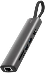 Somogyi Hub USB-C 7 in 1 USBHUB7 - USB-C, USB-A, HDMI, RJ-45 Gigabit LAN, PD 100 W - Compatibil Mac / Windows / Chrome OS (USBHUB7) - vexio