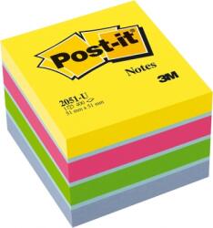 3M Notite adezive nuante ultra minicub Post-It 51 mm x 51 mm 400file/cub 3M UU009543131 (2051-U)