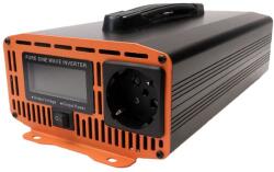 Houli Power Inverter инвертор на напрежение от 12V на 230V, 1300W/2600W, чиста синусоида, 1 контакт (HPGC0013U 12V/50Hz/230V/EU)