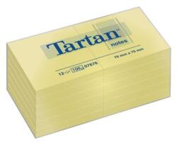 TARTAN Bloc de notițe autoadezive, 76x76 mm, 100 coli, 12 coli/cs, TARTAN, galben (7100296531)