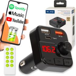 BLOW Bluetooth Transmitter Fm Gyorstöltő Távirányító Usb-c Qc 3.0 MP3 Szett (74-162#)