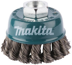 Makita csésze alakú kefe 75 mm, rozsdamentes acél fonott huzal 0, 5 mm D-77497 (D-77497)