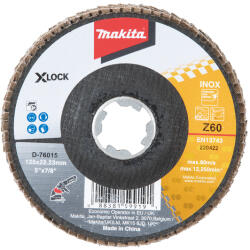 Makita lapos tárcsa X-Lock 125x22, 23 mm Z60 Zirkon D-76015 (D-76015)
