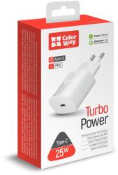 ColorWay USB-C Hálózati Töltő Adapter - 25 W, Fehér