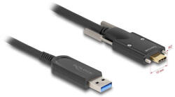 Delock Aktív optikai kábel USB 10 Gbps-A apa - USB Type-C apa csatlakozó csavarokkal az oldalain, 7, 5 m
