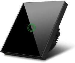 Maclean mce710b érintésvezérelt üvegkapcsoló, fekete, led háttérvilágítással (75788)