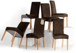 Restilo Husă pentru scaun Sento maro închis, 48 x 48 x 58 + 10 cm, set de 6 bucăți, maro închis