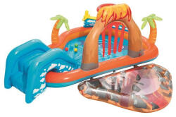 Bestway Lava Lagoon Felfújható Gyermekmedence 265x265x104cm (53069) - Szórakoztató Vízijátszótér Csúszdával és Permetezővel