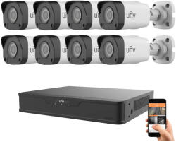 Uniview 8 biztonsági kamerás IP kamera rendszer 4MP