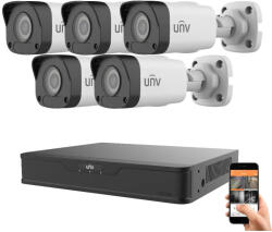 Uniview 5 biztonsági kamerás IP kamera rendszer 4MP