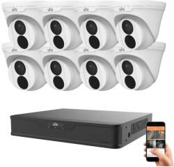 Uniview 8 dome kamerás IP kamera rendszer 4MP