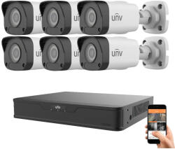 Uniview 6 biztonsági kamerás IP kamera rendszer 4MP