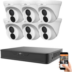 Uniview 6 dome kamerás IP kamera rendszer 4MP