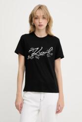 Karl Lagerfeld pamut póló - fekete XS - answear - 25 990 Ft