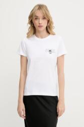 Karl Lagerfeld pamut póló - fehér XL - answear - 20 590 Ft