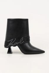 Karl Lagerfeld velúr bokacsizma DEBUT II - fekete Női 38