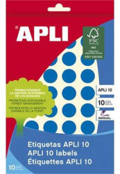 APLI Etikett, 16 mm kör, kézzel írható, színes, APLI, kék, 432 etikett/csomag (LCA2739) - fapadospatron