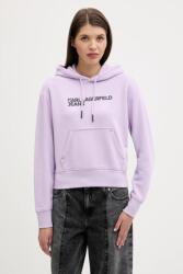 Karl Lagerfeld Jeans felső fekete, nyomott mintás, kapucnis, A2W20053 - lila M