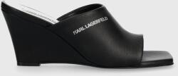 Karl Lagerfeld bőr papucs RIALTO fekete, női, éksarkú, KL34400 - fekete Női 36