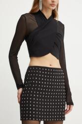 Karl Lagerfeld szoknya fekete, mini, egyenes, 246W1203 - fekete 36