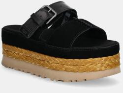 Ugg papucs velúrból Aubrey Slide fekete, női, platformos, 1167451-BLK - fekete Női 41