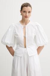 PINKO blúz pamutból fehér, sima, 105185 A2LD - fehér L