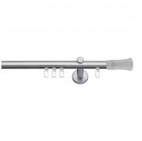 SN Deco Group Galerie cu profil aluminiu Ahile, Ø 19mm, simplă nichel-satinat cu consolă plată, 200 cm Suport draperie