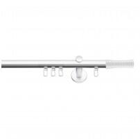 SN Deco Group Galerie cu profil aluminiu Ramses, Ø 19mm, simplă albă cu consolă plată, 160 cm Suport draperie