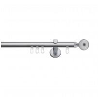SN Deco Group Galerie cu profil aluminiu Ball, Ø 19mm, simplă nichel-satinat cu consolă plată, 400 cm Suport draperie