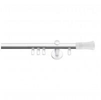 SN Deco Group Galerie cu profil aluminiu Ahile, Ø 19mm, simplă albă cu consolă plată, 240 cm Suport draperie