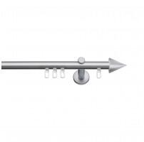 SN Deco Group Galerie cu profil aluminiu Con, Ø 19mm, simplă nichel-satinat cu consolă plată, 200 cm Suport draperie