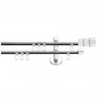 SN Deco Group Galerie cu profil aluminiu Con Briliant, Ø 19mm, dublă albă cu consolă plată, 320 cm Suport draperie
