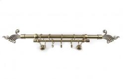 Sn Deco Group Galerie dubla metalica Evantai 25mm cu 19mm, bronz antic, 160 cm, prindere perete, KIT COMPLET Suport draperie