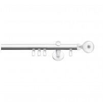 SN Deco Group Galerie cu profil aluminiu Ball, Ø 19mm, simplă albă cu consolă plată, 300 cm Suport draperie