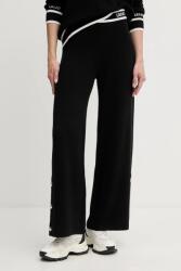 Liu Jo nadrág selyemkeverékből fekete, magas derekú egyenes, TF5252. MS59L - fekete S