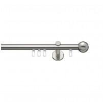 SN Deco Group Galerie cu profil aluminiu Dop Rotund, Ø 16mm, simplă nichel cu consolă plată, 320 cm Suport draperie