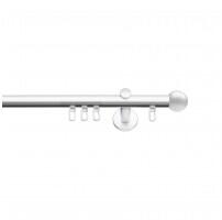 SN Deco Group Galerie cu profil aluminiu Dop Rotund, Ø 19mm, simplă albă cu consolă plată, 160 cm Suport draperie