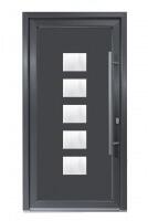 Bastion Usa intrare PVC MIA, 5 camere izolare, 980x2000 mm, deschidere dreapta privit din interior, maner spatial la exterior, gri antracit