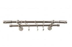 Sn Deco Group Galerie dubla metalica Tub Briliant 19mm, nichel satinat, 200 cm, prindere tavan, KIT COMPLET Suport draperie