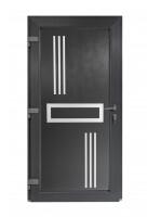 Bastion Usa intrare PVC Alon, 5 camere izolare, 980x2000 mm, deschidere stanga privit din interior, antracit pe ambele fete
