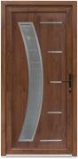 Bastion Usa intrare PVC Galia, 5 camere izolare, 980x2000 mm, deschidere dreapta privit din interior, nuc
